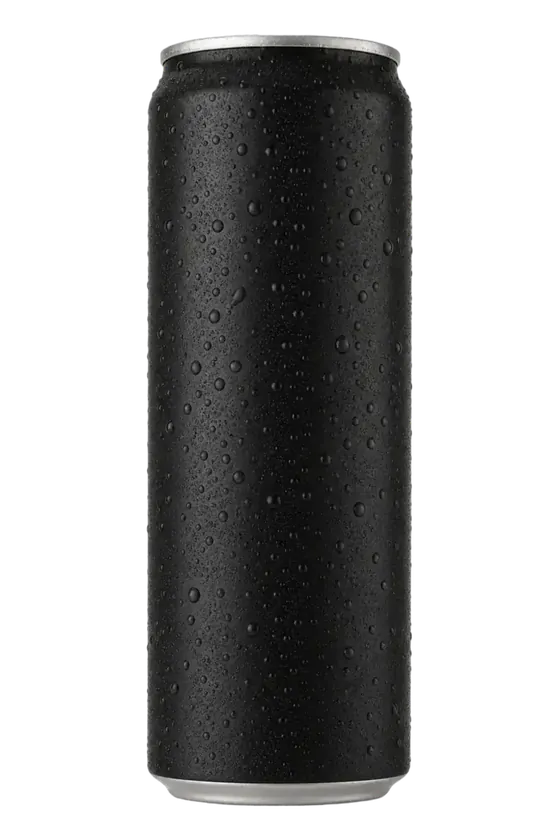 Blank matte black can